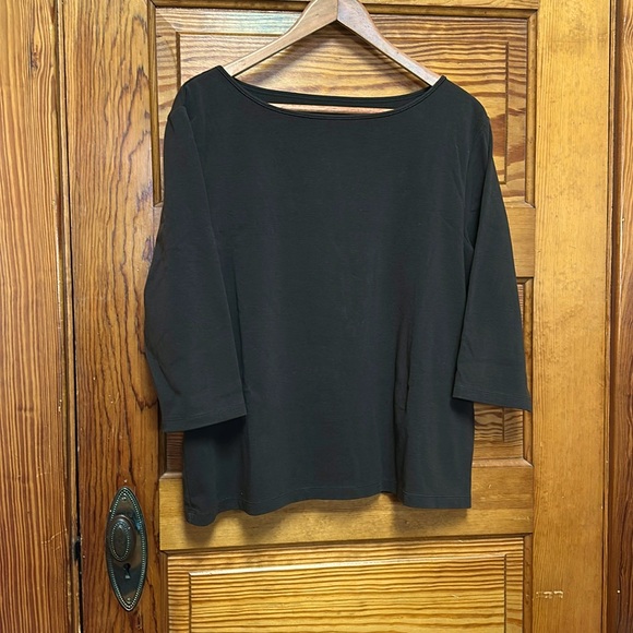 Talbots Woman’s Petites size 1X Brown 3/4 sleeve top - Picture 1 of 3